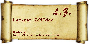 Lackner Zádor névjegykártya